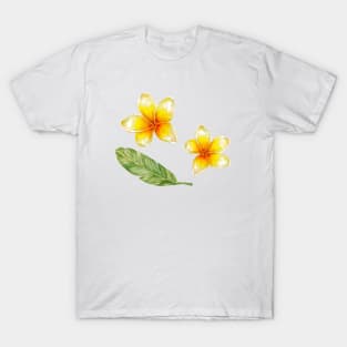 Plumeria flowers and banana leaf T-Shirt